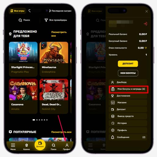 Ссылка на раздел с бонусами
